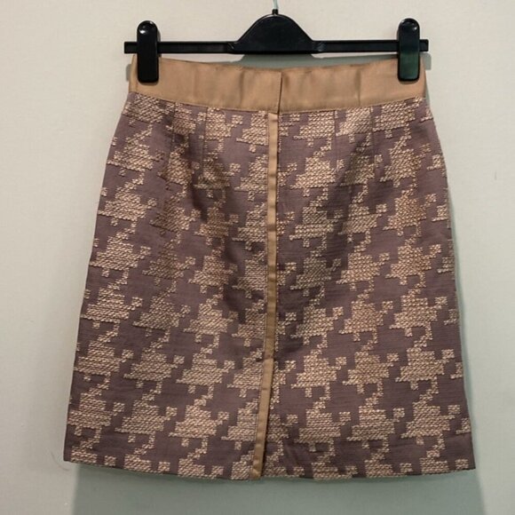 Ann Taylor Loft Pink Plaid Houndstooth Skirt Size 2 - Picture 11 of 14